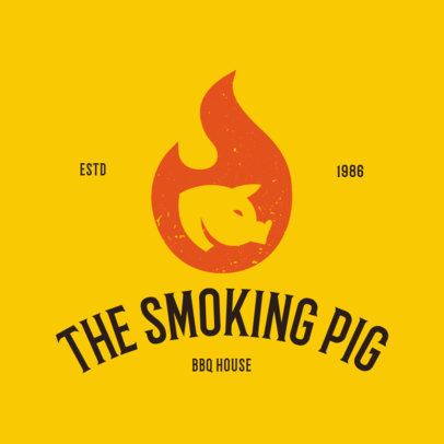 Logo Template to Design a BBQ Restaurant Logo