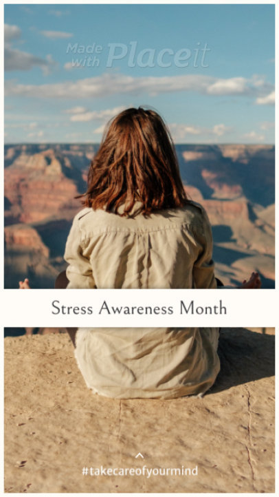 Instagram Story Video Template Featuring a Stress Awareness Theme 
