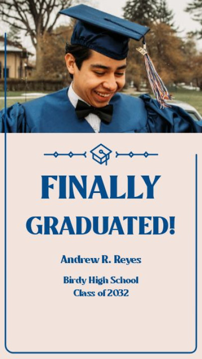 Graduation Card-Inspired Instagram Story Video Generator with Animated Text