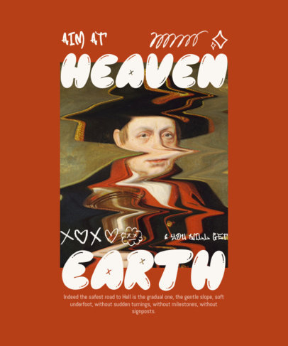 Back T-Shirt Design Creator with a Twisted Classical Painting and Graffiti-Inspired Graphics