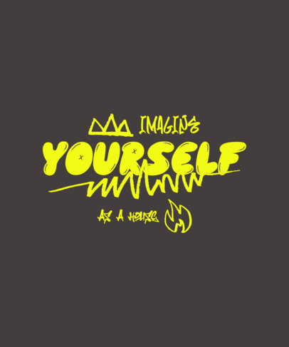 Front T-Shirt Design Creator with a Casual Quote in a Modern Font with a Flame Graphic