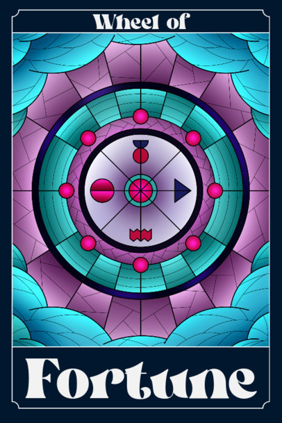 Tarot-Themed Art Print Design Creator With a Stained Glass Style 5494a