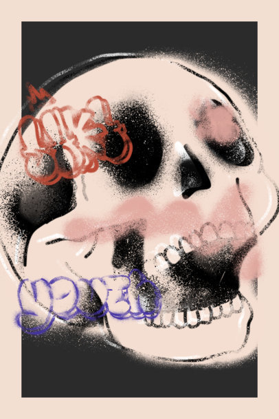 Art Print Maker Featuring a Graffiti Skeleton