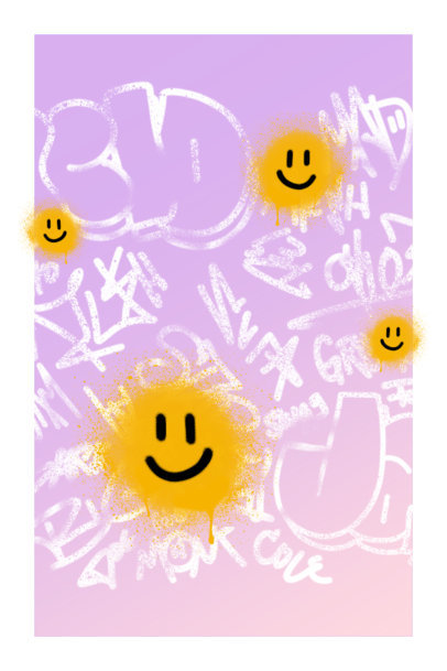 Art Print Maker With a Cheerful Graffiti of Flowers