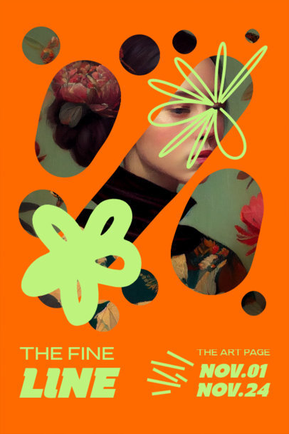 Poster Generator Featuring Floral Abstract Shapes