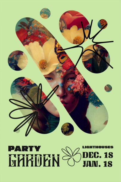 Poster Template Featuring Colorful and Abstract Shapes