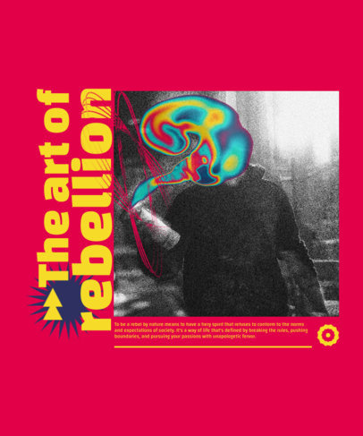 Back T-Shirt Design Generator Featuring a Picture with a Psychedelic Liquid Graphic