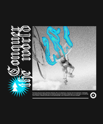 Back T-Shirt Design Creator Featuring a Quote with a Psychedelic Image