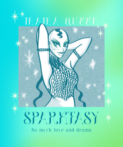 Drag Pride T-Shirt Design Generator Featuring a Manga Aesthetic 5755a