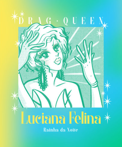 T-Shirt Design Maker Featuring an Illustrated Drag Queen Graphic 5755d