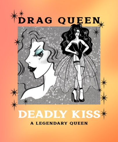 T-Shirt Design Generator With an LGBT Theme and a Drag Queen Illustration 5755e