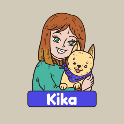Avatar Maker Featuring an Illustrated Woman With a Dog