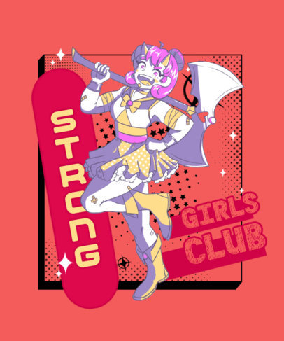 T-Shirt Design Creator with an Illustrated Girl Inspired by an Anime