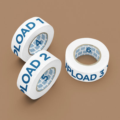 Mockup Featuring Three Branding Tapes Placed over a Solid Surface