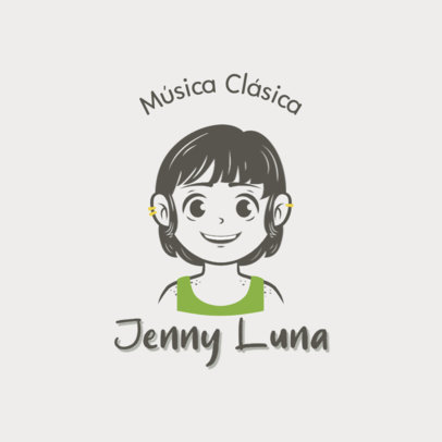 Avatar Design Template Featuring a Smiling Classical Music Teacher