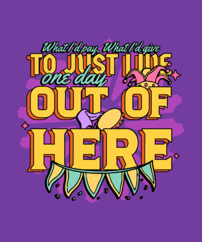 Disney-Inspired T-Shirt Design Generator Featuring a Song Lyric of a Classic Movie