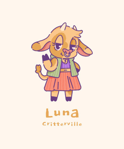 Cute T-Shirt Design Generator Featuring a Furry Cow Graphic