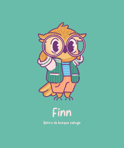 Cartoonish T-Shirt Design Creator Featuring a Cute Owl Mascot 5757b