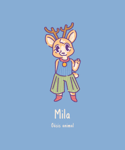 T-Shirt Design Maker Featuring a Cute Illustrated Reindeer 5757d