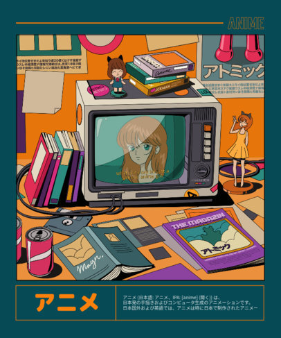 Retro T-Shirt Design Maker Featuring Japanese Illustrations