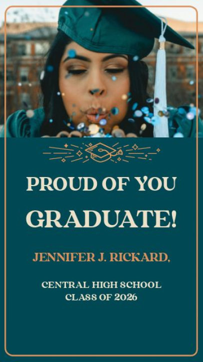 Instagram Story Video Maker Featuring an Animated Graduation Card