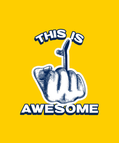 T-Shirt Design Creator Featuring a Hand with a Skating Board in the Middle Finger 5485f
