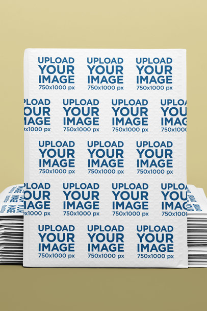 Bubble Mailer Mockup Featuring a Colorful Surface