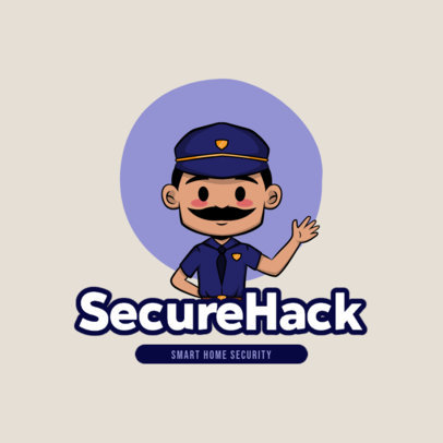 Home Security Logo Maker Featuring a Policeman Graphic