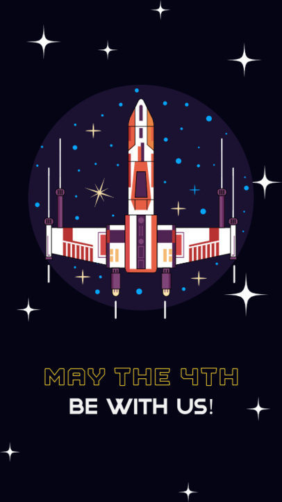 Instagram Story Generator Featuring a Star Wars-Inspired Spaceship Illustration