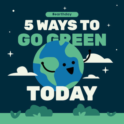 Instagram Post Maker for a Carousel With a Happy Planet Earth Graphic