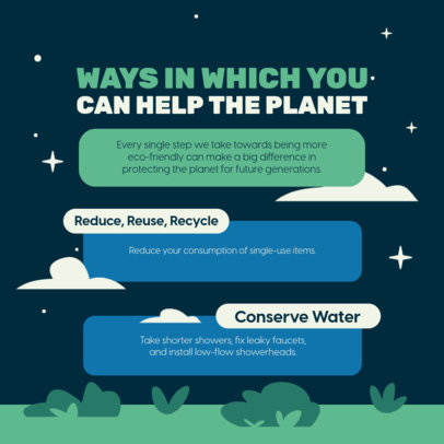 Instagram Post Maker Featuring Ways to Help Planet Earth