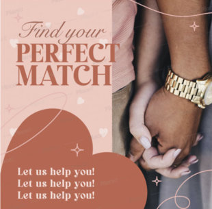 Instagram Post Template with Romantic Couple Pictures for Matchmaking Services 