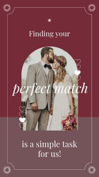 Instagram Story Maker Featuring a Picture of Newly Weds for a Dating Platform 5506d
