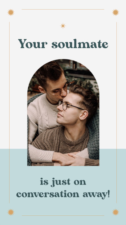 Instagram Story Template with a Picture of an LGBTQ Couple for a Matchmaking Service 5506e