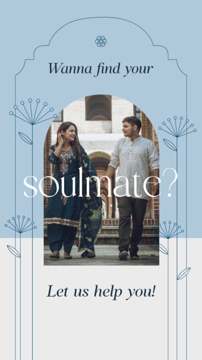 Instagram Story Generator with a Picture of a Happy Couple for a Matchmaking Service