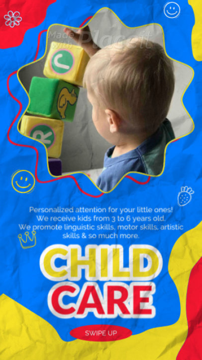 Instagram Story Video Creator Featuring a Child Care Services Ad 6444 el1