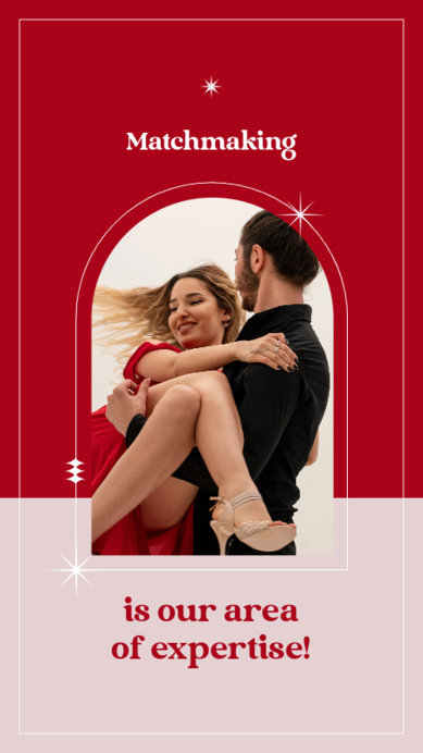 Instagram Story Creator for a Matchmaking Service Featuring a Happy Couple's Picture