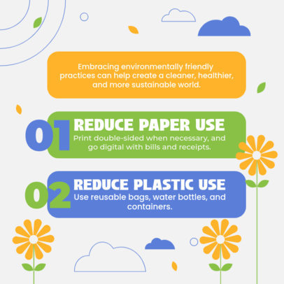 Infographic Instagram Post Generator With Tips to Save the Planet