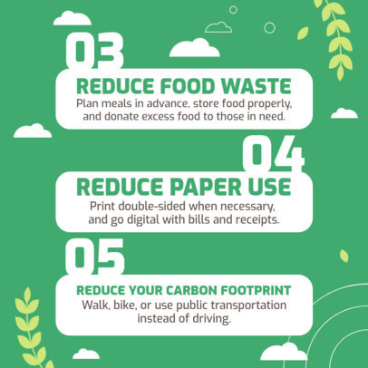 Instagram Post Maker Featuring Eco-Friendly Tips for the Planet
