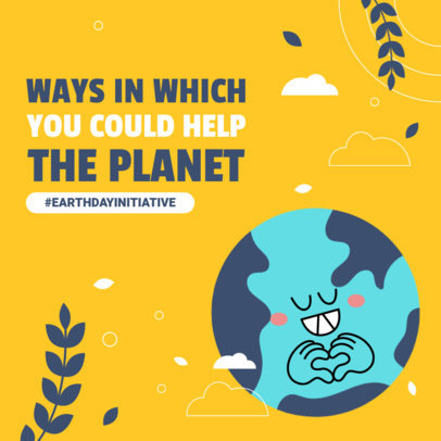 Carousel Instagram Post Template Featuring an Earth Day Theme