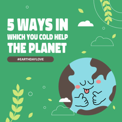 Instagram Post Maker Featuring a Carousel With Tips to Help the Earth