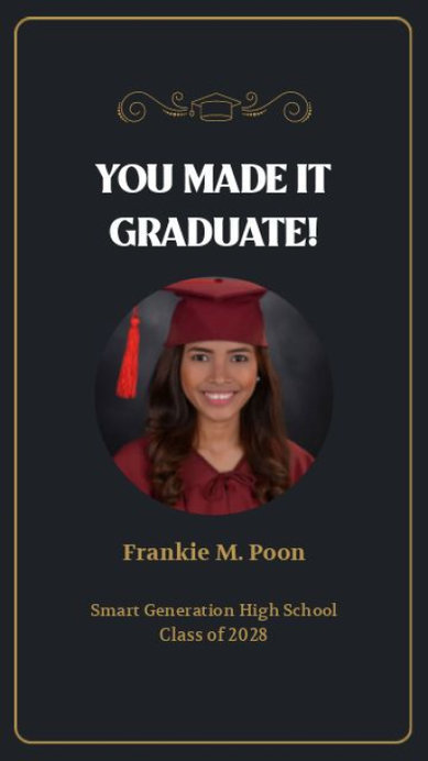 Graduation Instagram Story Video Template Featuring a Congratulatory Message