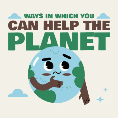 Instagram Post Creator with a Planet Illustration for Earth Day