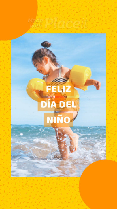 Instagram Story Video Template with a Picture for a Happy Children's Day Greeting