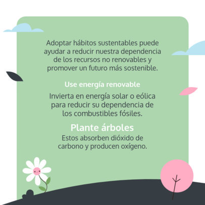 Earth Day-Themed Instagram Post Creator Featuring Sustainability Habits 6130d-el1