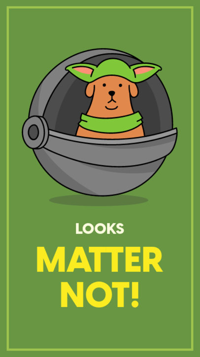 Instagram Story Maker Featuring an Illustrated Dog With a Star Wars-Inspired Costume