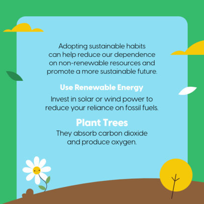 Instagram Post Generator Featuring Renewable Energy Tips for Earth Day 6130c-el1