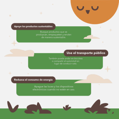 Instagram Post Creator Featuring Tips for an Eco-Friendly Lifestyle