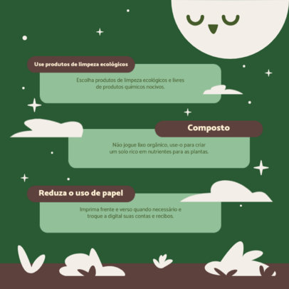 Instagram Post Template With an Earth Day Theme Featuring Eco-Friendly Tips