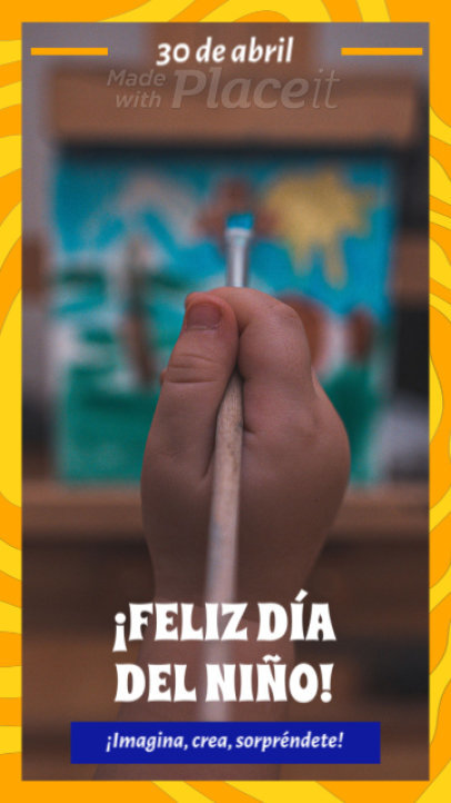 Instagram Story Video Creator with an Animated Happy Children's Day Quote